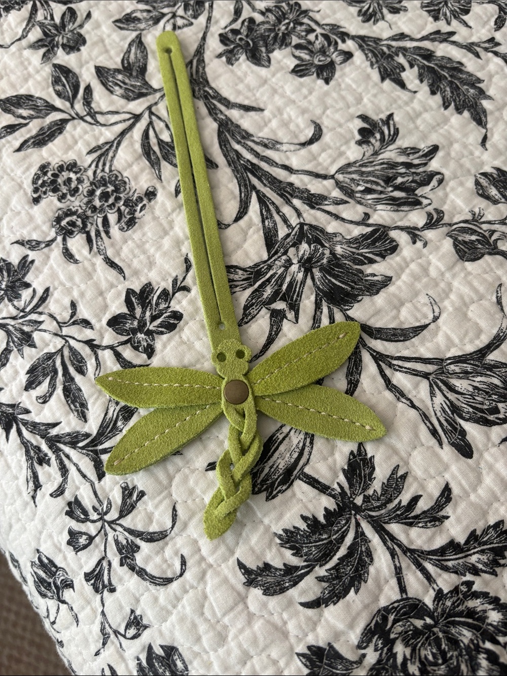 PLG Lime Green Suede Dragonfly Bag Charm